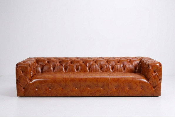 Chesterfield Sofa Canapé Polster Stoff Lieder Canapéen Polster Garnitur 4 Sëtz.