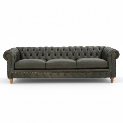 Design Lieder Canapé - Chesterfield Polster dräisëtzer 240 cm Nei