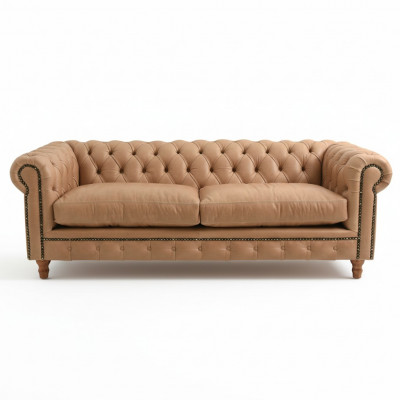 Design Lieder Sofa Couch - Chesterfield Polster Dräisëtzer 220cm