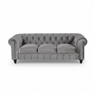 Chesterfield Sofa Couch Polster Stoff Lieder Couchen Polster Garnitur 3-Sëtzer