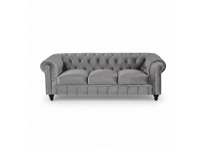 Chesterfield Sofa Couch Polster Stoff Lieder Couchen Polster Garnitur 3-Sëtzer