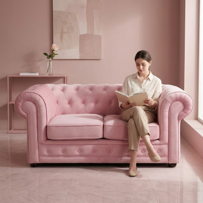Chesterfield Sofa Couch Polster Stoff Lieder Canapéë Polster Garnitur 4 Sëtzer