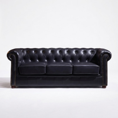 Chesterfield Sofa Canapé Polster Stoff Lieder Deko Garnitur Polster Canapéen