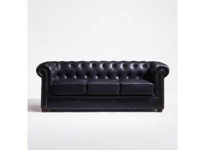 Chesterfield Sofa Canapé Polster Stoff Lieder Deko Garnitur Polster Canapéen