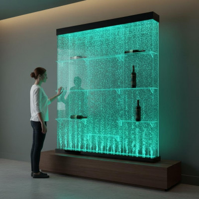 Theke Regaler Designer Beleucht LED Waasser Mauer Bar Regal Kolonn