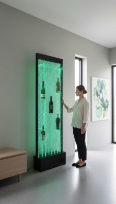 Waasser Mauer Kolonn Waasser Mauer Regal Bar Regal Schaf Miwwel LED