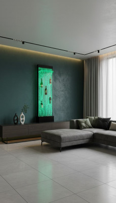 Waasser Mauer Kolonn Waasser Mauer Regal Bar Regal Schaf Miwwel LED