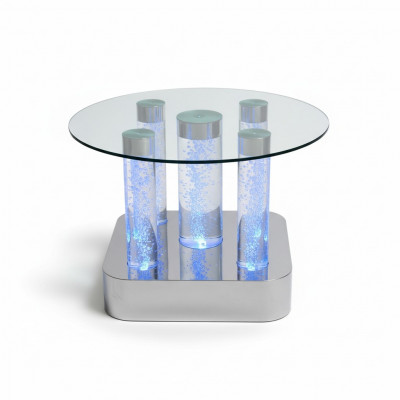 Waasser Design Dësch, Couchtisch Waassersäilen, Säule, Sofa Dëscher, LED.