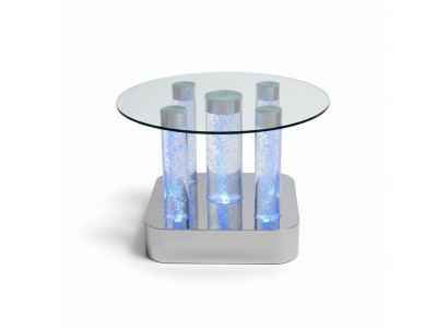 Waasser Design Dësch, Couchtisch Waassersäilen, Säule, Sofa Dëscher, LED.