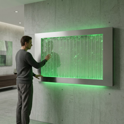 Mauerpaneel mat Waasserblasen LED Waasserwand Designer Waasser Bild