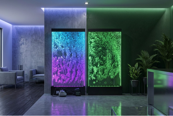 Wandpanel mat Waasserblasen LED Waasserwand Designer Waasser Wand
