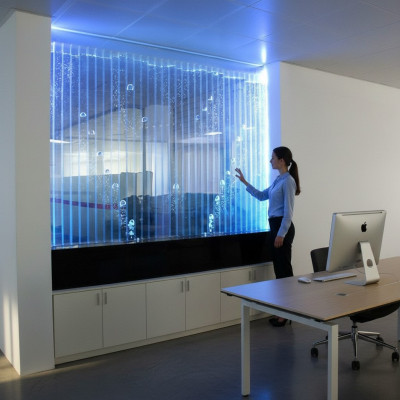 Wandpaneel mat Waasserblasen LED Waasserwand Designer Dekorativ Waasser Mauer
