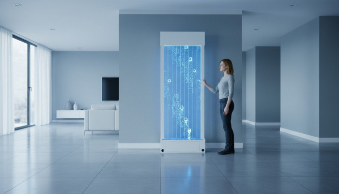 Trennwand Regal Schaf Wasserwand Kolonn Maueren Waterwall LED