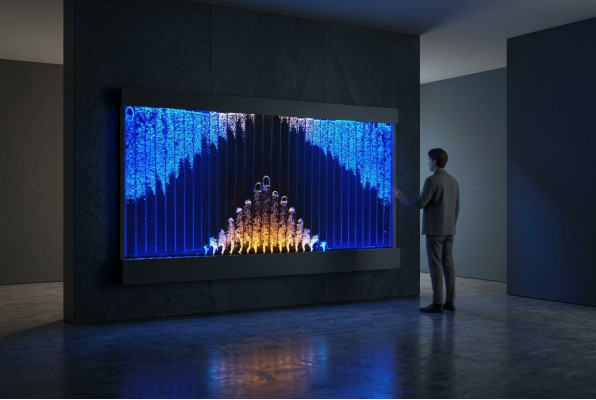 Modern Trennwand Waasser Maueren LED Waasserwand Dekorativ beliicht Mauer.