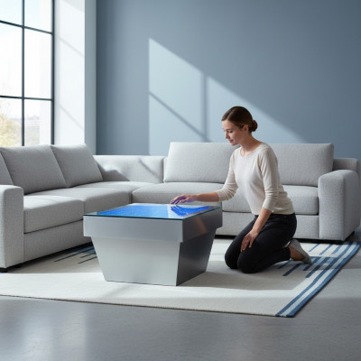 Design Dësch Couchtisch Waasser Sail Kolonn Dekor Waasser Sofa Dëscher LED