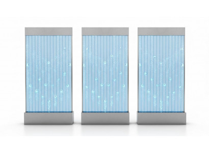 Wandpanelen mat Waasserblasen LED Nei Waasserwand Designer Waasser Wand beliicht.