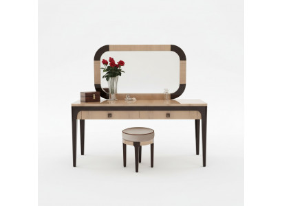 Dësch Konsole Spigel Kommode Schminktisch Schlofzëmmer Hocker Set