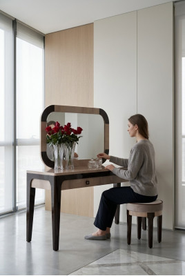 Dësch Modern Konsol Spigel Kommode Schminktisch Schlofkummer