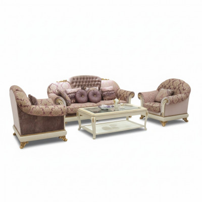 Soffagarnitur 3+1+1 Sëtzer Set Design Soffa Polster Klassesch Couchen
