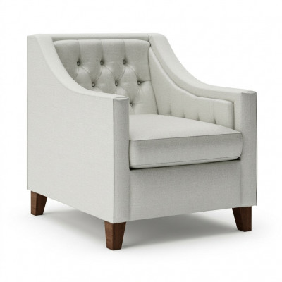 Stull 1x Iesszëmmer Polsterstull Fernseh Lounge Textil Sëtz Fauteuil Chesterfield