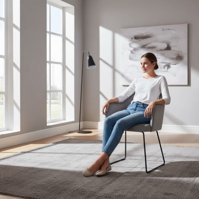 Stull 4x Iesszëmmer Polsterstull Fernseh Lounge Sëtz Fauteuil Set Nei Club