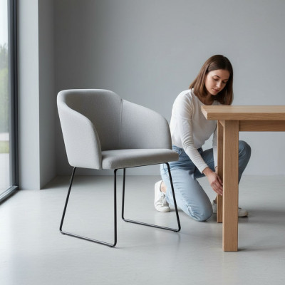 Stull 4x Iesszëmmer Fernseh Lounge Club Textil Sëtz Sëtzgruppe Set Nei