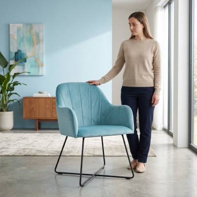Stull 6x Iesssall Fernseh Club Textil Sëtz Sessel Set Neit Lounge