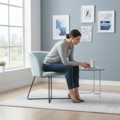 Stull 8x Iesszëmmer Polsterstull Fernseh Lounge Textil Sëtz Fauteuil Set Nei