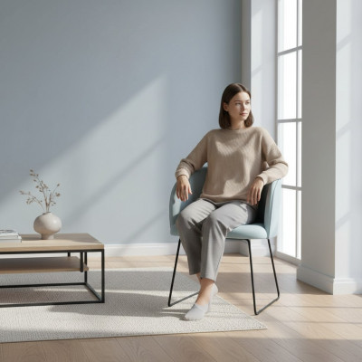 Stull 4x Sëtzessel Iesszëmmer Polsterstull Lounge Textil Sëtz Set Nei Club