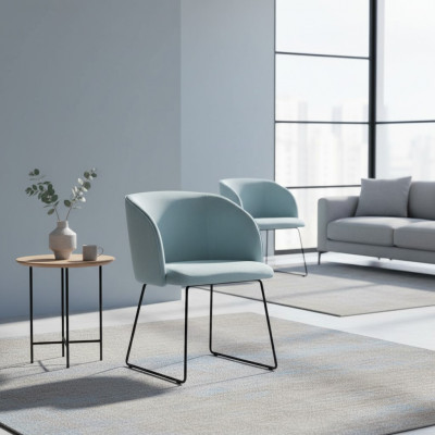 Stull 4x Sëtzessel Iesszëmmer Polsterstull Lounge Textil Sëtz Set Nei Club