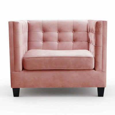 Stull 1x Iesszëmmer Fernseh Lounge Textil Sëtz Fauteuil Chesterfield gepolsterten Stull