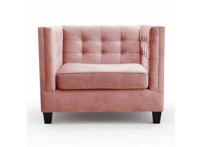 Stull 1x Iesszëmmer Fernseh Lounge Textil Sëtz Fauteuil Chesterfield gepolsterten Stull