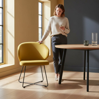 Stull 6x Iesszëmmer Polsterstull Télé Lounge Textil Sëtz Fotell Set Nei