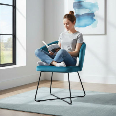 Stull 4x Iesszëmmer Polsterstull Télé Lounge Club Sëtz Textil Sëtzset