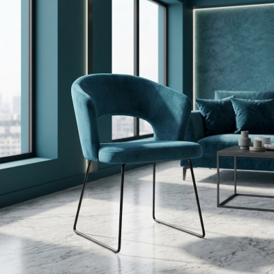 Modern Lehnstill Grupp 8 Stull Set Gréng Polster Armleene Design