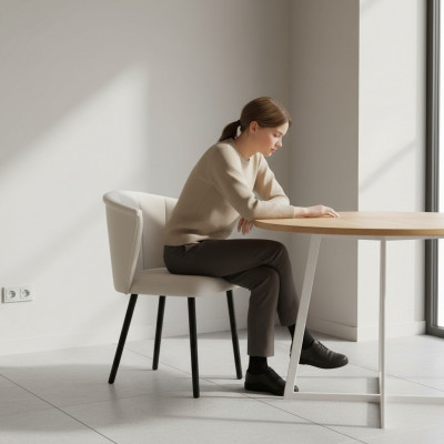 Design Still Polstersëtz Stull Sëtz Praxis Iesszëmmer Stoff Textil Waardekanzlei
