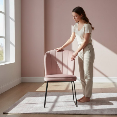 Stull 8x Iesszëmmer Polsterstull Fernseh Lounge Club Textil Sëtz Fauteuil Set Nei
