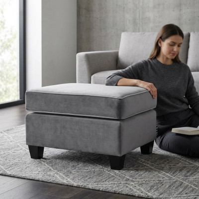 Sëtzstull Hocker Pouf Popp Sëtzpouf Foussocker Ottomane Samett 75x53m