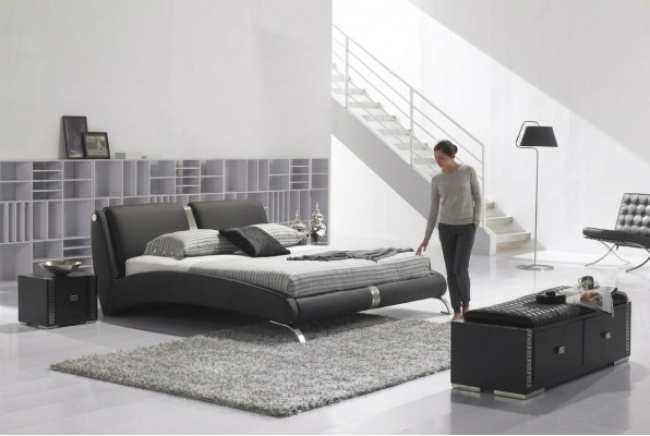 Modern Bett Polsterbett Duebelbett Designer Bettes Set 180x200cm