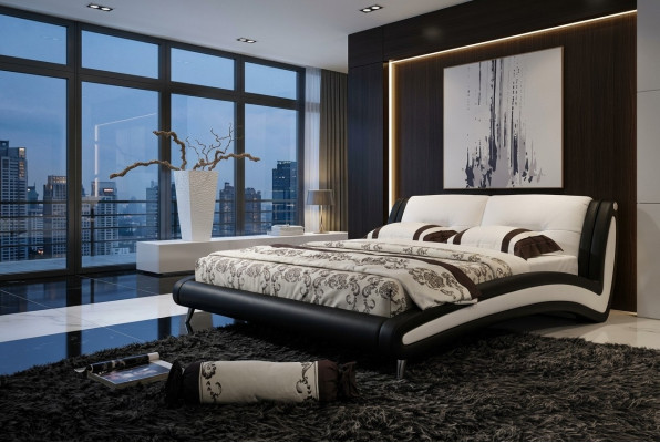 Designerbett Betten Eebett Duebelbett Polsterbett Schlofzëmmer Liederbett