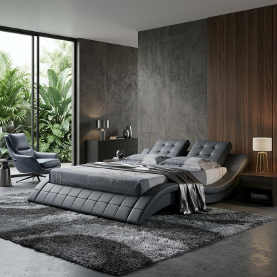 Duebelbett Designer Bett Eebett Polsterbett Schlofzëmmer Liederbett Nei