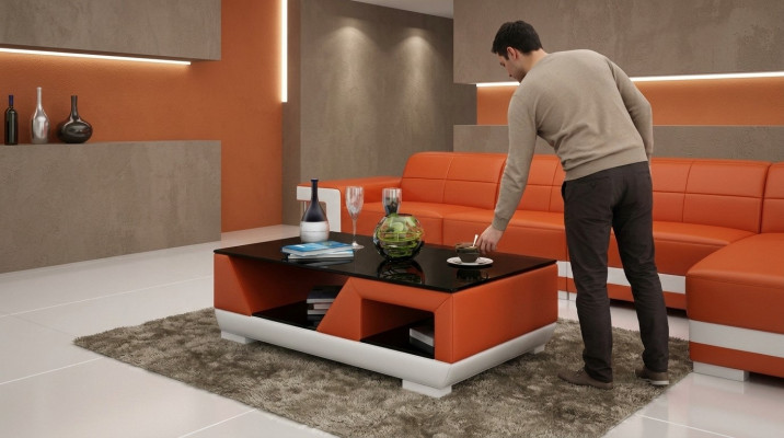 Design Couchtisch Niewentisch Sofa Wunnzëmmer Dësch Modern Méiwele.
