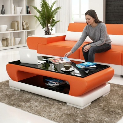 Design Glastabell Lieder Canapé Dësch Dëscher Glas Canapé Stuffdëscher