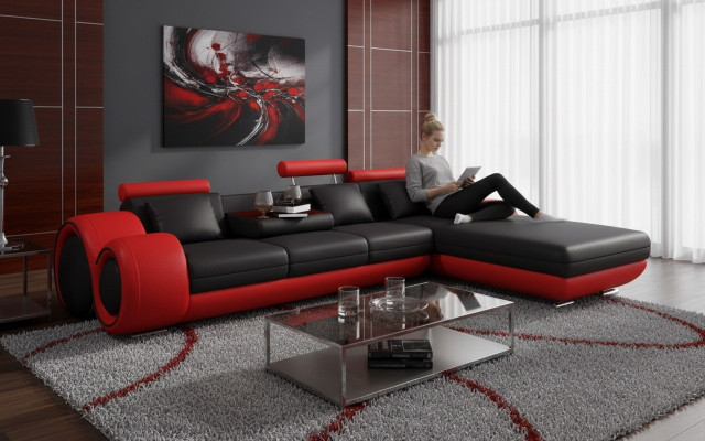 Eckcouch Sofa Canapé Polsterwohnlandschaft Lieder Ecksofa Garnitur