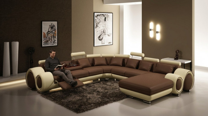 Canapéen U-Form Canapé Polster Garnitur Wunnlandschaft Design Eckcanapé