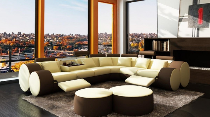 Ecksofa Sofa Lieder Couch - Designer Couchgarnitur Sëtz Pultser Wunnlandschaft
