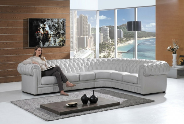 Liederdivan Eckdivan Canapé Chesterfield Polster Eckgarnitur Divan Canapéen