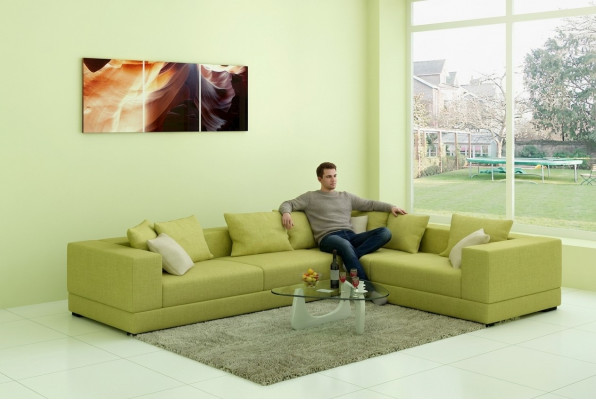 Sofa Modern Polster Stoff Couch Design Ecksofa Canapé Stoff