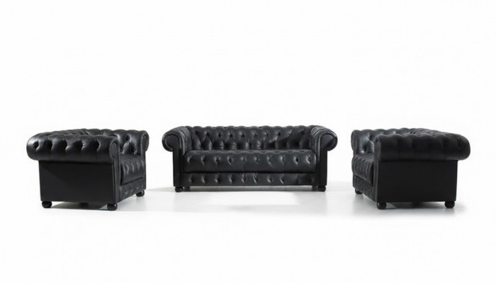 Chesterfield Canapé-Suite 311-Sëtzer Design Canapé Polstersofa Garnitur Set