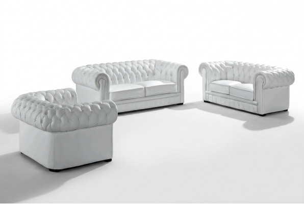 Chesterfield Couchen Sofas Polster Lieder 3+2 Sëtzer Sofagarnitur Garniture Set